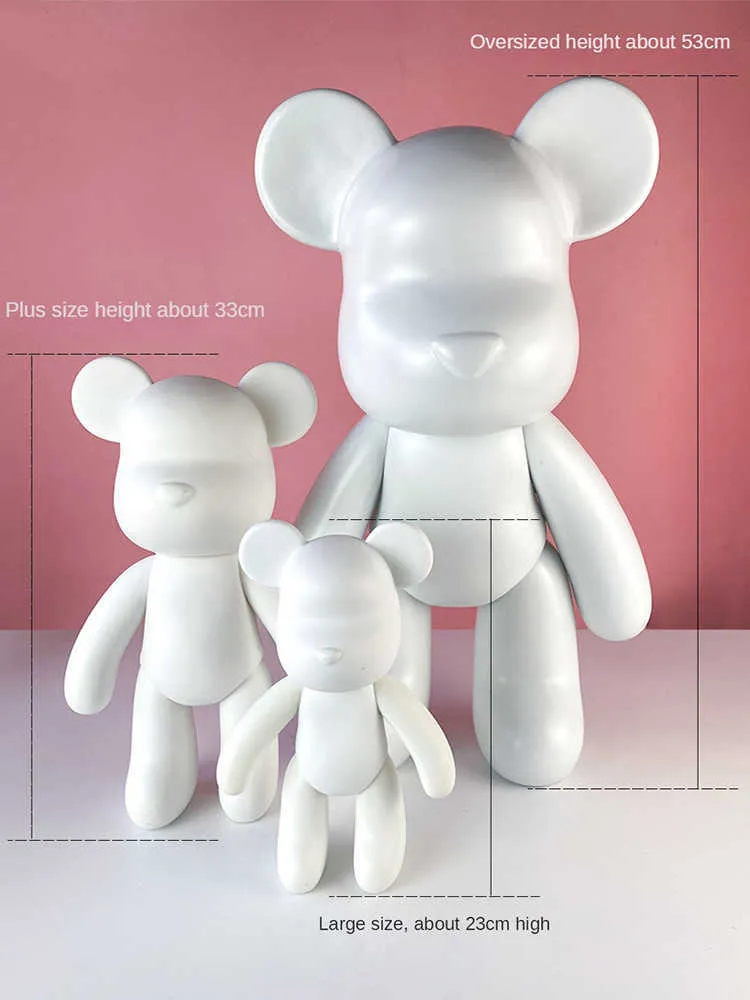 Novelty Games 7/18/23/33cm Fluid Bear White Mold Handmade Diy Graffiti  Bearbrick Statue Manual Parent Child Toys Violent Bear Sculpture Decor  T221013 From Qiuti14, $8.46